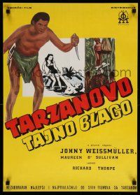 4b713 TARZAN'S SECRET TREASURE Yugoslavian 19x26 R70s Johnny Weissmuller