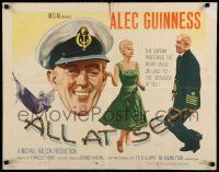 4c009 ALL AT SEA style A 1/2sh '58 captain Alec Guinness & sexy English babes!