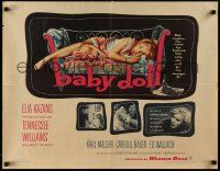 4c021 BABY DOLL 1/2sh '57 Elia Kazan, classic image of sexy troubled teen Carroll Baker!