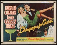 4c073 CHAMPAGNE FOR CAESAR style A 1/2sh '50 artwork of Ronald Colman carrying sexy Celeste Holm!