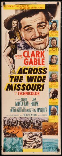 4c507 ACROSS THE WIDE MISSOURI insert '51 art of smiling Clark Gable & sexy Maria Elena Marques!