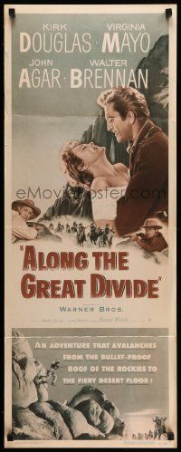 4c516 ALONG THE GREAT DIVIDE insert '51 Kirk Douglas, Virginia Mayo,who's the prisoner now, law-man?