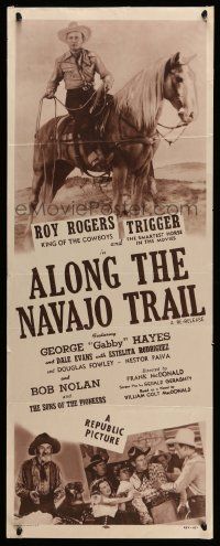 4c517 ALONG THE NAVAJO TRAIL insert R54 Roy Rogers, Dale Evans, Trigger, Gabby Hayes!