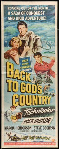 4c528 BACK TO GOD'S COUNTRY insert '53 Rock Hudson, from the novel by James Oliver Curwood!
