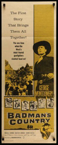 4c529 BADMAN'S COUNTRY insert '58 George Montgomery as Pat Garrett, Buster Crabbe as Wyatt Earp!