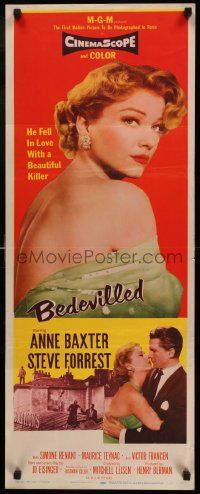 4c540 BEDEVILLED insert '55 Forrest fell in love with beautiful blue-eyed killer Anne Baxter!