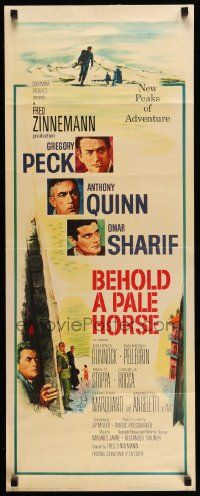 4c541 BEHOLD A PALE HORSE insert '64 Gregory Peck, Howard Terpning artwork!