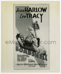 4d015 BOMBSHELL 8.25x10 still '33 three-sheet art of Jean Harlow hitting Lee Tracy with a pillow!