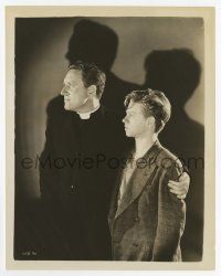4d016 BOYS TOWN 8x10 still '38 great posed portrait of Spencer Tracy & Mickey Rooney by shadows!