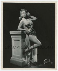 4d243 CAROL LE CLAIR 8.25x10 still '40s the sexy burlesque dancer w/ fishnets by Garbo of Chicago!