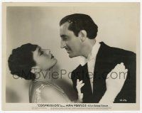 4d025 CONFESSION 8x10 still '37 Basil Rathbone stares at beautiful Kay Francis with pearls!