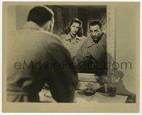 4d033 DARK PASSAGE 8x10 still '47 Humphrey Bogart & Lauren Bacall stare in bathroom mirror!