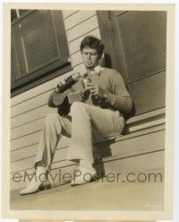 4d239 BUDDY EBSEN 8x10 still '37 sitting down for a lunch break pouring a cup of hot coffee!