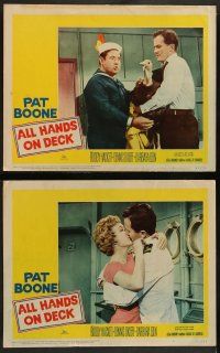 4f018 ALL HANDS ON DECK 8 LCs '61 sailor Buddy Hackett, Navy Captain Pat Boone, sexy Barbara Eden!