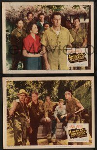 4f767 AMERICAN GUERRILLA IN THE PHILIPPINES 3 LCs '50 Fritz Lang, Tyrone Power, Prelle, WWII!