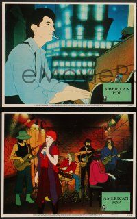 4f020 AMERICAN POP 8 LCs '81 cool rock & roll animation by Wilson McClean & Ralph Bakshi!