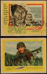 4f029 ATTACK 8 LCs '56 WWII soldiers Lee Marvin, Jack Palance & Richard Jaeckel!