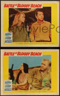 4f044 BATTLE AT BLOODY BEACH 8 LCs '61 Audie Murphy blazing and blasting the Pacific wide open!