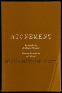 4g046 ATONEMENT For Your Consideration 5.5x8.5 script '07 screenplay by Christopher Hampton!