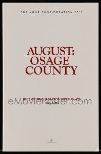 4g047 AUGUST: OSAGE COUNTY For Your Consideration 5.5x8.5 script '13 screenplay by Tracy Letts!