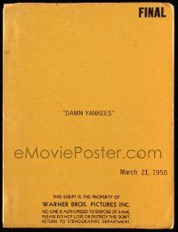4g133 DAMN YANKEES final draft script March 21, 1958, screenplay by George Abbott
