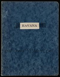 4g280 HAVANA treatment June 26, 1974, unproduced screenplay by Willard Huyck & Gloria Katz!
