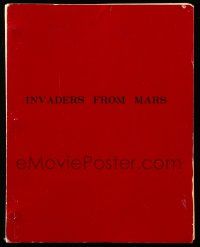 4g316 INVADERS FROM MARS script November 30, 1981, screenplay by Richard Outen & Peter Lee!