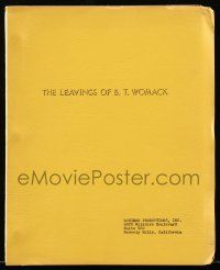 4g361 LEAVINGS OF B.T. WOMACK script '70s unproduced screenplay by Thomas Rickman!