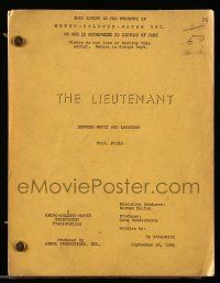 4g367 LIEUTENANT TV script Sep 16, 1963 screenplay by Sy Salkowitz, pre-Star Trek Gene Roddenberry!