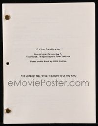 4g378 LORD OF THE RINGS: THE RETURN OF THE KING For Your Consideration script '03 by PeterJackson!