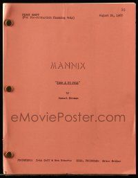 4g411 MANNIX first draft TV script August 20, 1968, screenplay by Samuel Newman, Fear I To Fall!