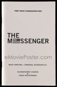 4g437 MESSENGER For Your Consideration 5.5x8.5 script '09 screenplay by Alessandro Camon & Moverman