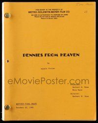 4g509 PENNIES FROM HEAVEN revised final draft script October 22, 1980, screenplay by Dennis Potter!