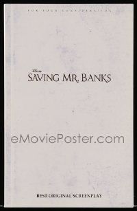 4g572 SAVING MR. BANKS For Your Consideration 5.5x8.5 script '13 screenplay by Marcel & Smith!