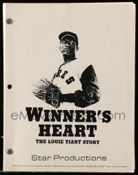 4g679 WINNER'S HEART script February 1987, The Louie Tiant Story by Glenn L. Anderson, baseball!