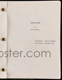 4g010 ABSOLUTE POWER third draft script December 1995, screenplay by William Goldman!