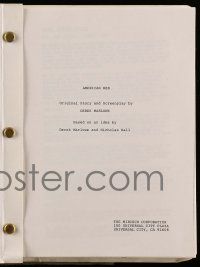 4g033 AMERICAN RED script '80s unproduced screenplay by Derek Marlowe!