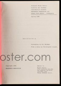 4g395 MACEDONIA script '86 unproduced screenplay by Ric Hardman!