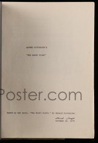 4g583 SHORT NIGHT photocopied script '70s intended to be Alfred Hitchcock's final movie!