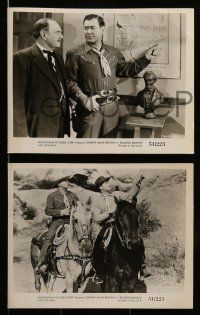 4h607 BLAZING BULLETS 9 8x10 stills '51 cowboy Johnny Mack Brown, House Peters Jr, western action!