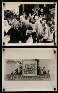 4h810 HIGH SCHOOL CONFIDENTIAL 6 8x10 stills '58 Young Hellion Russ Tamblyn, two with artwork!