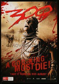4j887 300 27x39 Australian video poster '07 Zack Snyder directed, Rodrigo Santoro as Xerxes!