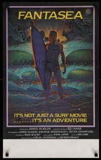 4j445 FANTASEA Aust special poster '79 cool Sharp artwork of surfer & ocean!