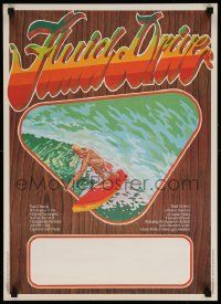 4j449 FLUID DRIVE Aust special poster '74 cool surfing artwork by Steve Core & Hugh McLeod!