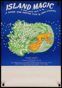 4j483 ISLAND MAGIC Aust special poster '72 L. John Hitchcock surfing documentary, different art!