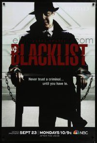 4j650 BLACKLIST tv poster '13 season one, great image of seated and shackled James Spader!