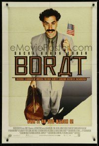 4j902 BORAT 27x40 video poster '06 Sacha Baron Cohen mockumentary w/ wacky Cyrillic title!