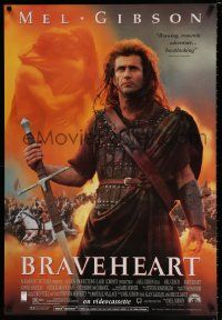4j904 BRAVEHEART 27x40 video poster '95 cool image of Mel Gibson as William Wallace!
