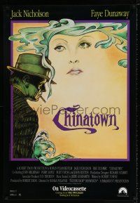 4j909 CHINATOWN 27x40 video poster R90 art of Jack Nicholson & Faye Dunaway, Roman Polanski classic!