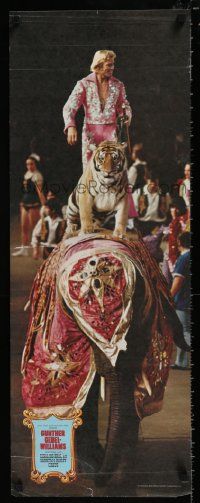 4j101 GUNTHER GEBEL-WILLIAMS 13x35 circus poster '74 image riding an elephant WITH a Bengal tiger!